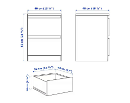 Изображение товара Прикроватная тумба Мальм 113 brown ИКЕА (IKEA) на сайте adeta.ru