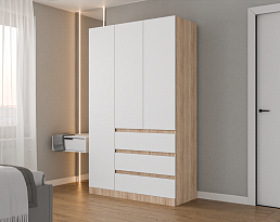 Изображение товара Распашной шкаф Мальм 314 oak white ИКЕА (IKEA) на сайте adeta.ru